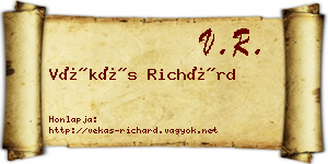 Vékás Richárd névjegykártya