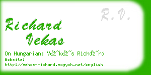 richard vekas business card